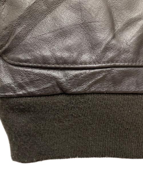 airborne（エアボーン）AIRBORNE (エアボーン) レザーフライトジャケット ブラック サイズ:XLの古着・服飾アイテム