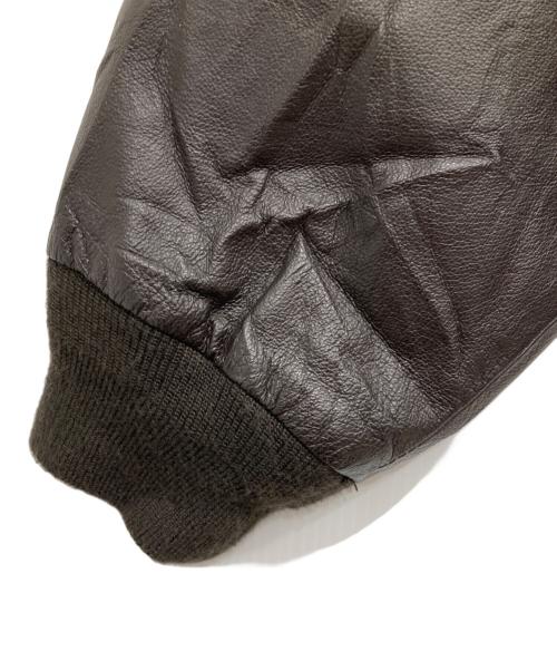 airborne（エアボーン）AIRBORNE (エアボーン) レザーフライトジャケット ブラック サイズ:XLの古着・服飾アイテム