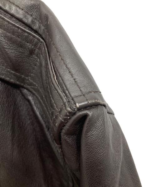 airborne（エアボーン）AIRBORNE (エアボーン) レザーフライトジャケット ブラック サイズ:XLの古着・服飾アイテム
