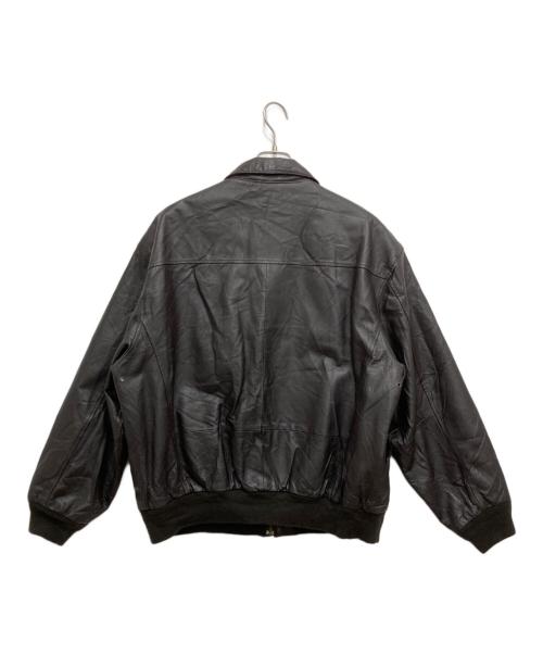 airborne（エアボーン）AIRBORNE (エアボーン) レザーフライトジャケット ブラック サイズ:XLの古着・服飾アイテム