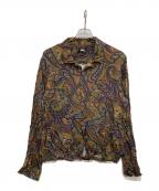 stussyステューシー）の古着「ペイズリーオープンカラーシャツ」｜グリーン×ブラウン