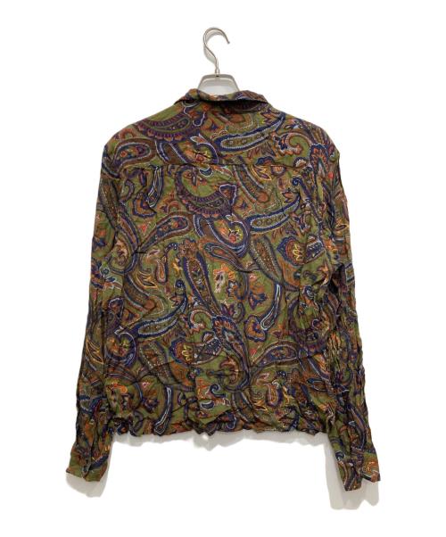 stussy（ステューシー）stussy (ステューシー) ペイズリーオープンカラーシャツ グリーン×ブラウン サイズ:Lの古着・服飾アイテム
