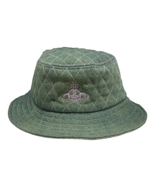 Vivienne Westwood（ヴィヴィアンウエストウッド）Vivienne Westwood (ヴィヴィアンウエストウッド) キルティングハット 黄緑の古着・服飾アイテム