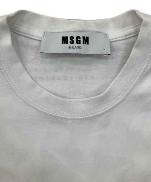 MSGM（エムエスジーエム）MSGM (エムエスジーエム) アシンメトリーロングカットソー ホワイト サイズ:XSの古着・服飾アイテム