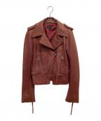 DIESELディーゼル）の古着「ラムレザーライダースジャケット」｜レッド
