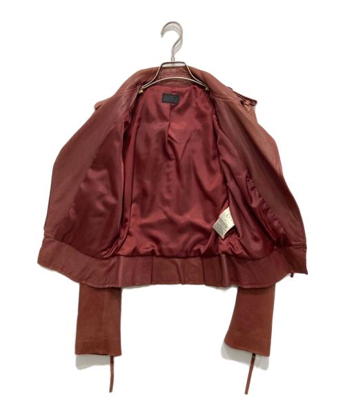 DIESEL（ディーゼル）DIESEL (ディーゼル) ラムレザーライダースジャケット レッド サイズ:Sの古着・服飾アイテム