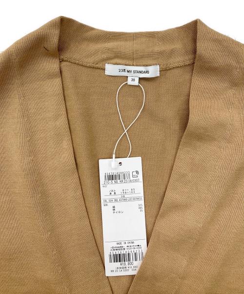 23区（ニジュウサンク）23区 (ニジュウサンク) シルクコットンベーシックカーディガン ブラウン サイズ:38の古着・服飾アイテム