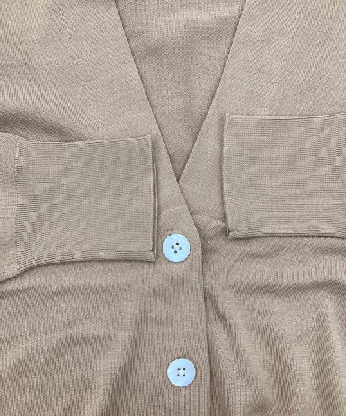 23区（ニジュウサンク）23区 (ニジュウサンク) シルクコットンベーシックカーディガン ブラウン サイズ:38の古着・服飾アイテム