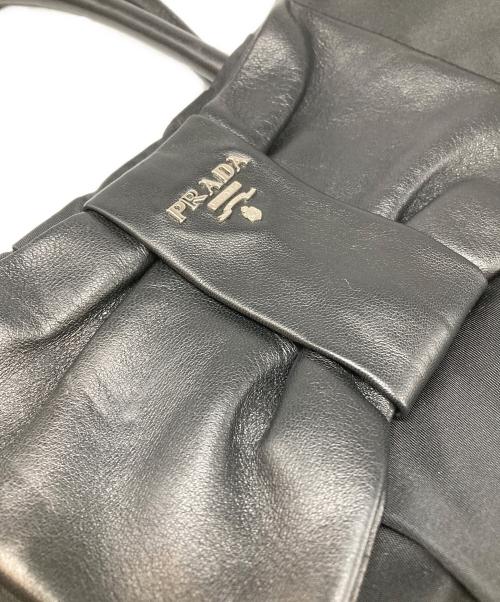 PRADA（プラダ）PRADA (プラダ) リボントートバッグ ブラックの古着・服飾アイテム