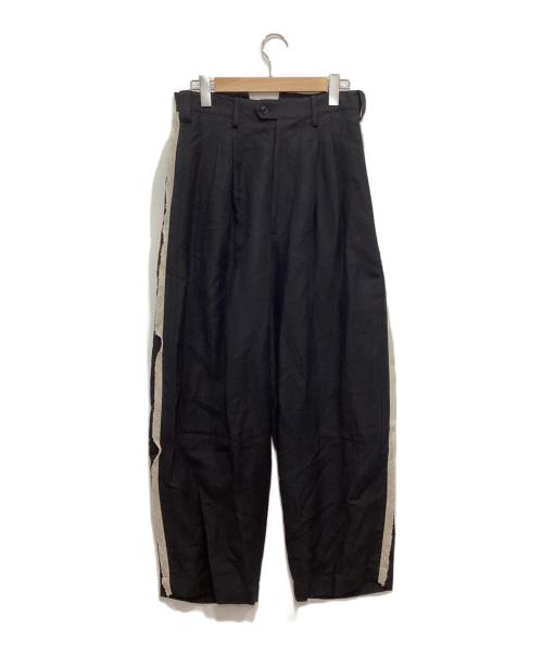 Y's（ワイズ）Y's (ワイズ) リネンパンツ ブラック サイズ:1の古着・服飾アイテム