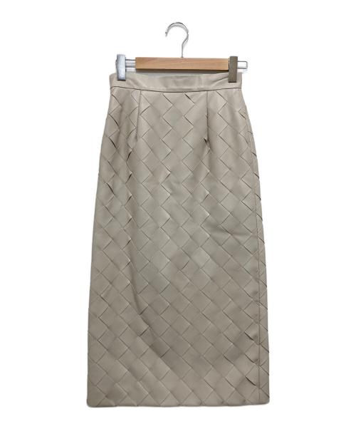 LE CIEL BLEU（ルシェルブルー）LE CIEL BLEU (ルシェルブルー) 23AWLeather Bucket Skirt アイボリー サイズ:34の古着・服飾アイテム