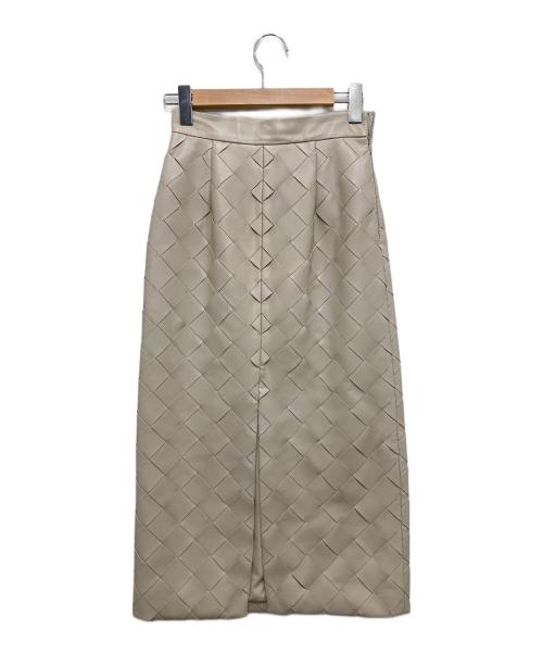 LE CIEL BLEU（ルシェルブルー）LE CIEL BLEU (ルシェルブルー) 23AWLeather Bucket Skirt アイボリー サイズ:34の古着・服飾アイテム