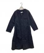 BEAMS BOYビームスボーイ）の古着「ウール混ノーカラーコート」｜ネイビー