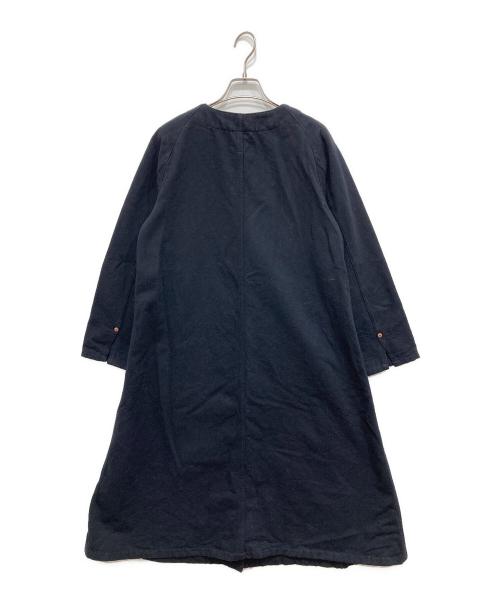 BEAMS BOY（ビームスボーイ）BEAMS BOY (ビームスボーイ) ウール混ノーカラーコート ネイビー サイズ:不明の古着・服飾アイテム