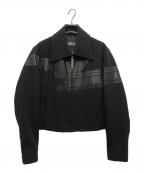 DIRK BIKKEMBERGSダークビッケンバーグ）の古着「フロントレザー切替ジャケット」｜ブラック