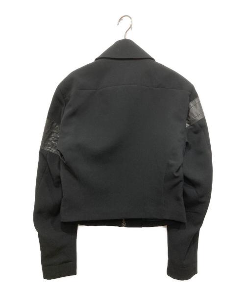 DIRK BIKKEMBERGS（ダークビッケンバーグ）DIRK BIKKEMBERGS (ダークビッケンバーグ) フロントレザー切替ジャケット ブラック サイズ:46の古着・服飾アイテム