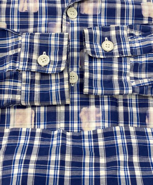 COMME des GARCONS HOMME（コムデギャルソン オム）COMME des GARCONS HOMME (コムデギャルソン オム) ブリーチ加工チェックシャツ ブルー サイズ:不明の古着・服飾アイテム