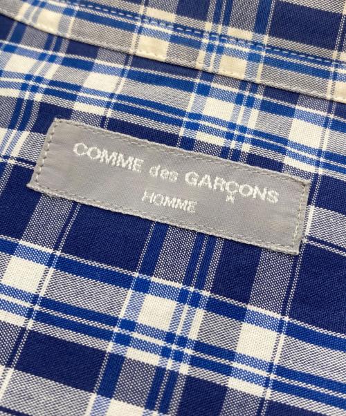 COMME des GARCONS HOMME（コムデギャルソン オム）COMME des GARCONS HOMME (コムデギャルソン オム) ブリーチ加工チェックシャツ ブルー サイズ:不明の古着・服飾アイテム