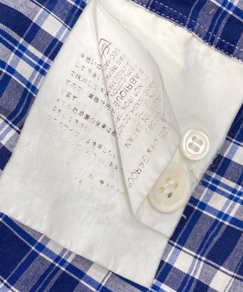 COMME des GARCONS HOMME（コムデギャルソン オム）COMME des GARCONS HOMME (コムデギャルソン オム) ブリーチ加工チェックシャツ ブルー サイズ:不明の古着・服飾アイテム