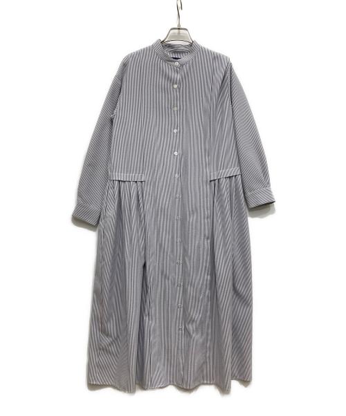 SHIPS（シップス）SHIPS (シップス) タック切替シャツワンピース ブルー×ホワイト サイズ:Mの古着・服飾アイテム