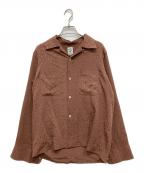 South2 West8サウスツー ウエストエイト）の古着「One-up shirt Poly Jacquard」｜ブラウン