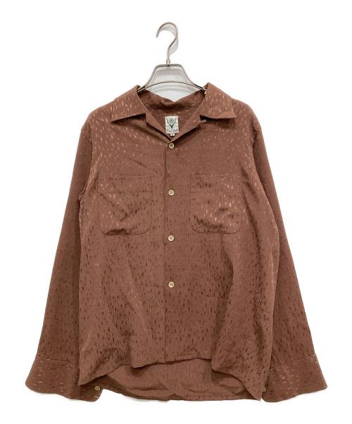 South2 West8（サウスツー ウエストエイト）south2 west8 (サウスツー ウエストエイト) One-up shirt Poly Jacquard ブラウン サイズ:Sの古着・服飾アイテム