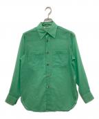 AURALEEオーラリー）の古着「シアークロスシャツ」｜グリーン