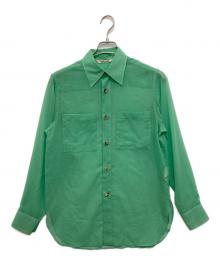 AURALEE（オーラリー）の古着「シアークロスシャツ」｜グリーン