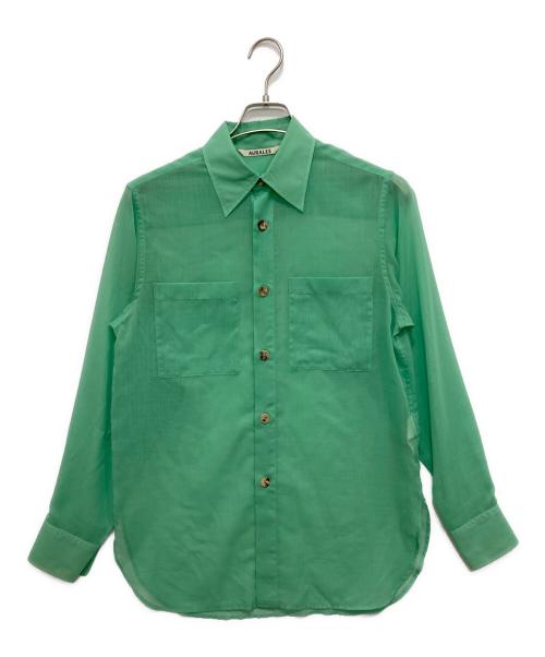 AURALEE（オーラリー）AURALEE (オーラリー) シアークロスシャツ グリーン サイズ:SIZE0の古着・服飾アイテム
