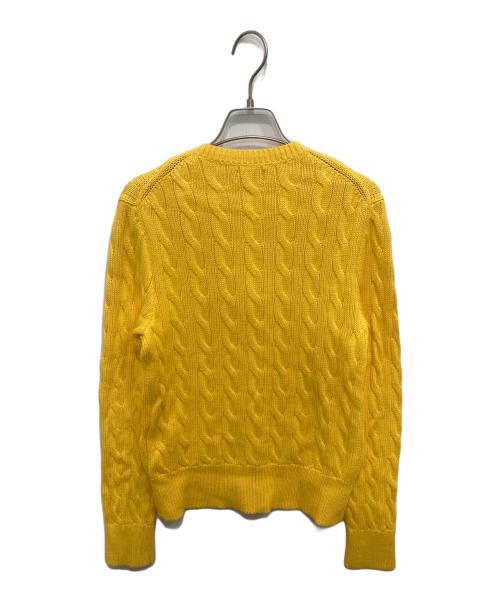 RALPH LAUREN（ラルフローレン）RALPH LAUREN (ラルフローレン) ケーブルニットカーディガン イエロー サイズ:Mの古着・服飾アイテム
