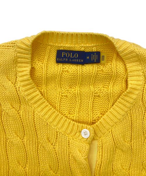 RALPH LAUREN（ラルフローレン）RALPH LAUREN (ラルフローレン) ケーブルニットカーディガン イエロー サイズ:Mの古着・服飾アイテム