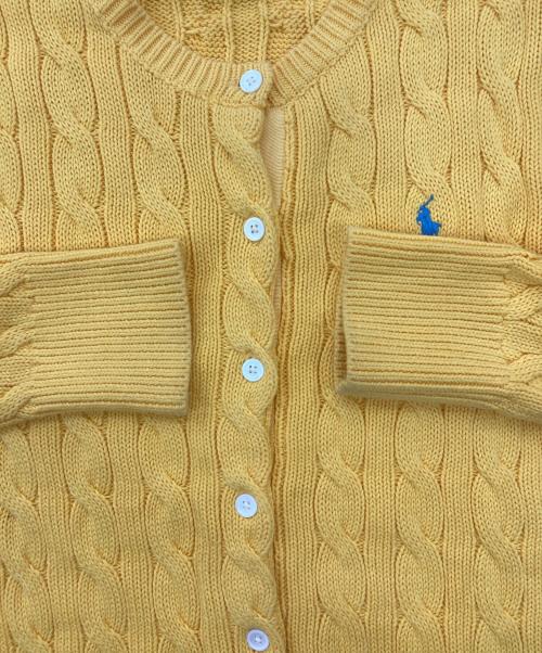 RALPH LAUREN（ラルフローレン）RALPH LAUREN (ラルフローレン) ケーブルニットカーディガン イエロー サイズ:Mの古着・服飾アイテム