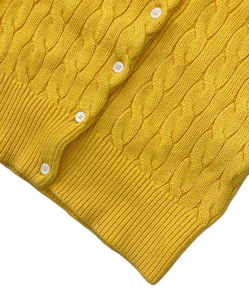 RALPH LAUREN（ラルフローレン）RALPH LAUREN (ラルフローレン) ケーブルニットカーディガン イエロー サイズ:Mの古着・服飾アイテム