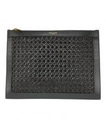 Saint Laurent Paris（サンローランパリ）の古着「wicker clutch bag」｜ブラック