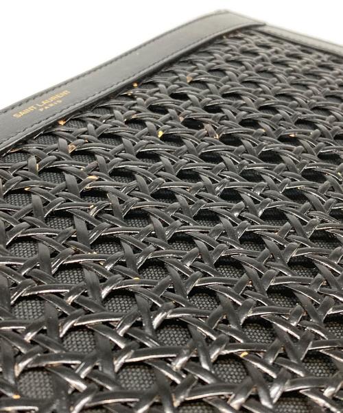 Saint Laurent Paris（サンローランパリ）Saint Laurent Paris (サンローランパリ) wicker clutch bag ブラックの古着・服飾アイテム