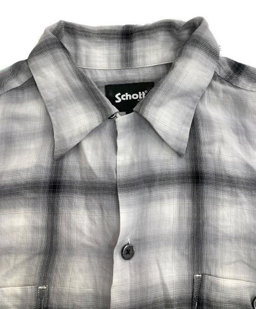 Schott（ショット）Schott (ショット) OMBRE CHECK SHIRT グレー サイズ:Lの古着・服飾アイテム