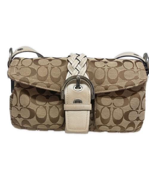 COACH（コーチ）COACH (コーチ) シグネチャーワンショルダーバッグ ベージュの古着・服飾アイテム