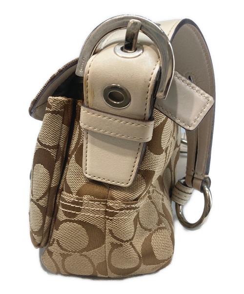 COACH（コーチ）COACH (コーチ) シグネチャーワンショルダーバッグ ベージュの古着・服飾アイテム