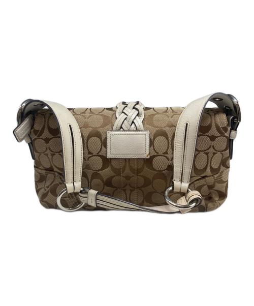 COACH（コーチ）COACH (コーチ) シグネチャーワンショルダーバッグ ベージュの古着・服飾アイテム