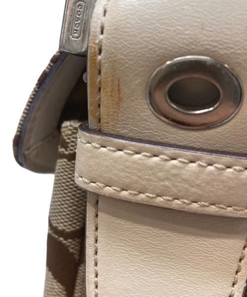 COACH（コーチ）COACH (コーチ) シグネチャーワンショルダーバッグ ベージュの古着・服飾アイテム