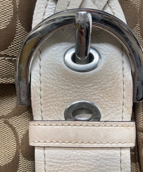 COACH（コーチ）COACH (コーチ) シグネチャーワンショルダーバッグ ベージュの古着・服飾アイテム