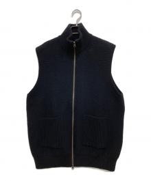 UNDECORATED（アンデコレイテッド）の古着「MF Wool Knit Zp Vest」｜ブラック