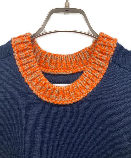 Maison Margiela（メゾンマルジェラ）Maison Margiela (メゾンマルジェラ) ウールクルーネックニット ネイビー サイズ:Sの古着・服飾アイテム