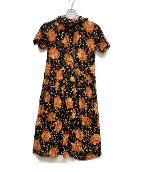 PINK HOUSE（ピンクハウス）PINK HOUSE (ピンクハウス) イチゴ柄フード付ロングワンピース ブラック サイズ:表記なしの古着・服飾アイテム