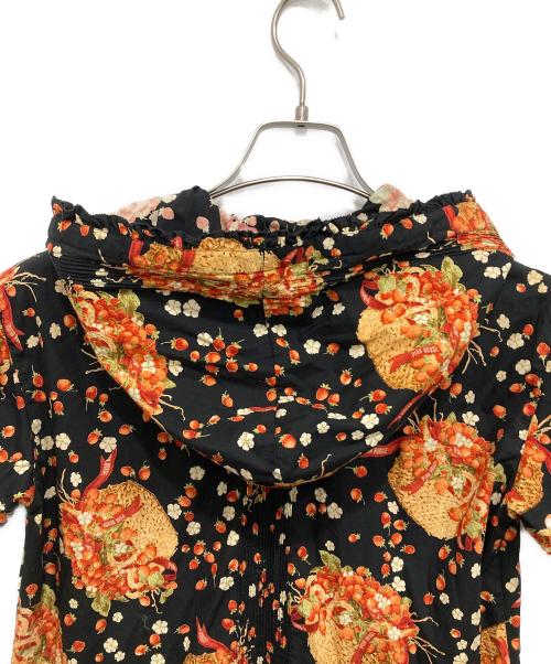 PINK HOUSE（ピンクハウス）PINK HOUSE (ピンクハウス) イチゴ柄フード付ロングワンピース ブラック サイズ:表記なしの古着・服飾アイテム