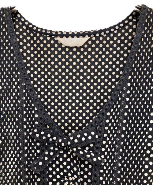PINK HOUSE（ピンクハウス）PINK HOUSE (ピンクハウス) ドット柄ノースリーブティアードワンピース ブラック サイズ:サイズ表記なしの古着・服飾アイテム
