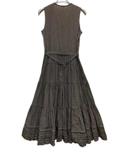 PINK HOUSE（ピンクハウス）PINK HOUSE (ピンクハウス) ドット柄ノースリーブティアードワンピース ブラック サイズ:サイズ表記なしの古着・服飾アイテム