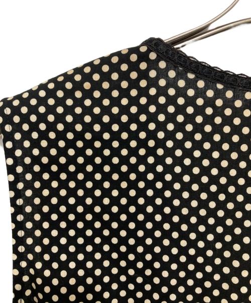 PINK HOUSE（ピンクハウス）PINK HOUSE (ピンクハウス) ドット柄ノースリーブティアードワンピース ブラック サイズ:サイズ表記なしの古着・服飾アイテム