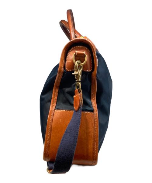Felisi（フェリージ）Felisi (フェリージ) ナイロンブリーフケース ネイビー×ブラウンの古着・服飾アイテム