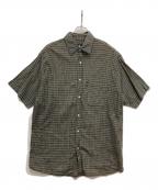 stussyステューシー）の古着「90s 半袖チェックシャツ」｜グリーン